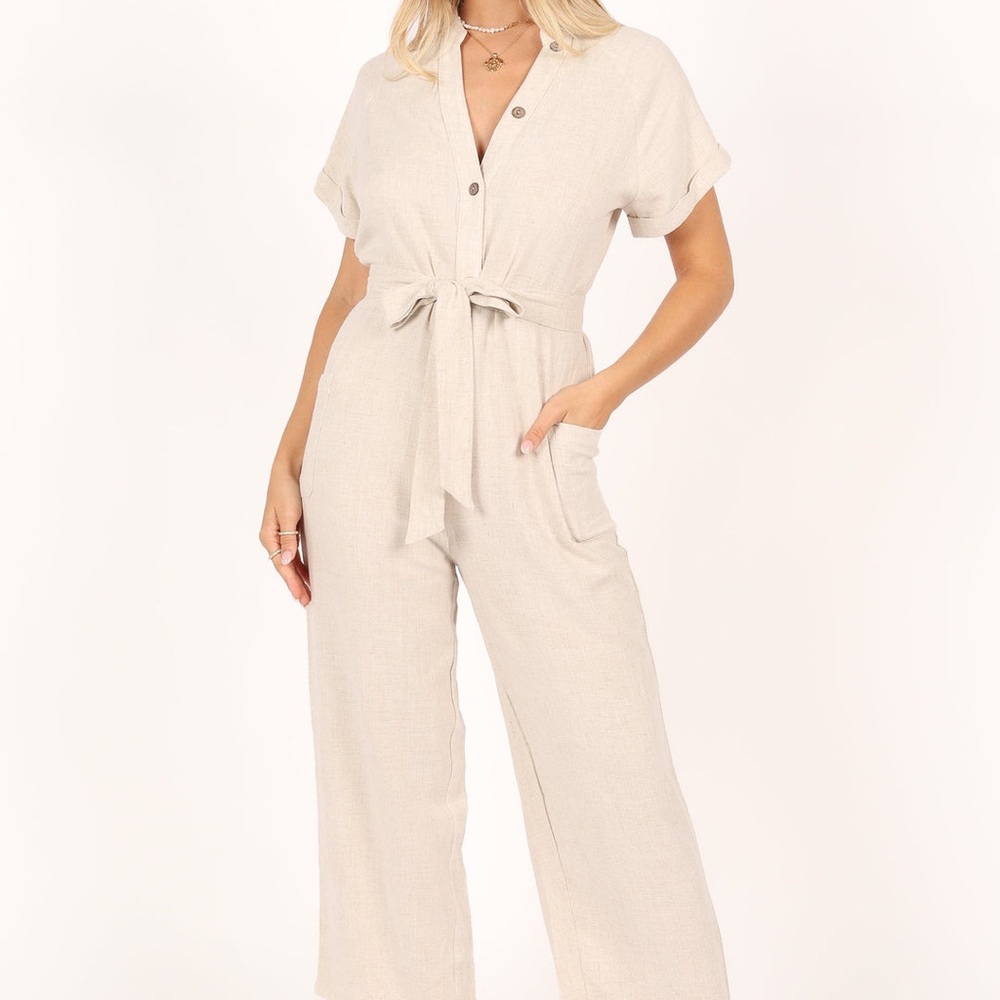 Petal & Pup Archie Jumpsuit in Oat Linen NEW